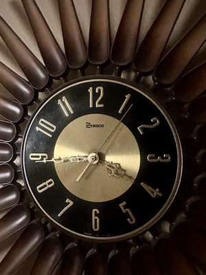 50's〜60's【SYROCO】サンバーストクロック SYROCO SUNBURST WALL CLOCK vintage Danish MCM mid century modern
