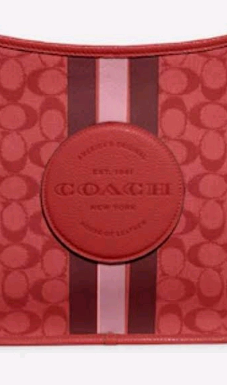 NWT.  Coach Dempsey File Bag in  signature jacquard with stripe and coach patch  thumbnail 4