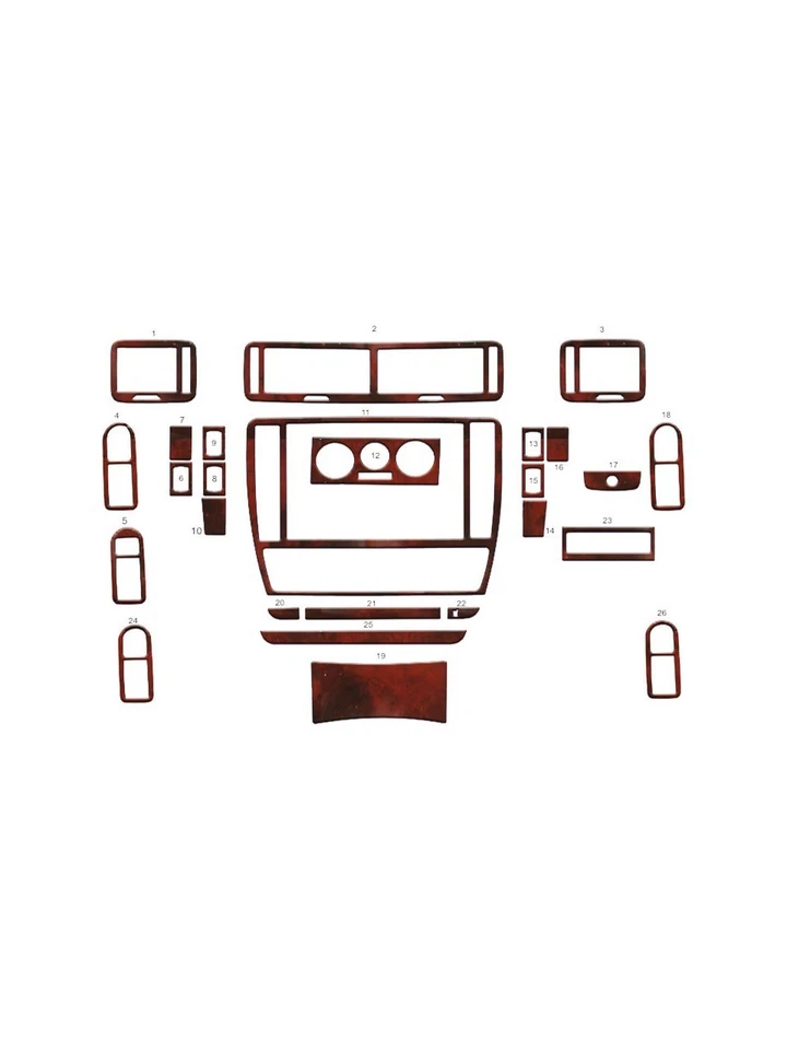 Kit de 26 cubiertas interiores de tablero de madera automático Volkswagen Passat 1996-2004 piezas Foto 2 de 4