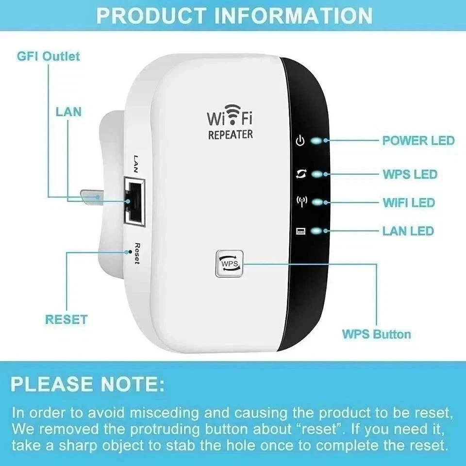 WiFi Extender Signal Booster Up to 5000sq.ft and 45 Devices, WiFi Range Extender