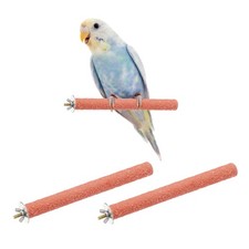 2Pcs 20 x 2 cm L x W Wood Perch Stand Colorful Paw Grinding Stick, Orange