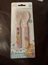 DISNEY BABY PRINCESS FORK SPOON SET. BPA-FREE 6M
