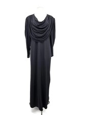 VTG Oscar De La Renta Swirl Dress Womens M/L? Black Rhinestones Long Sleeves