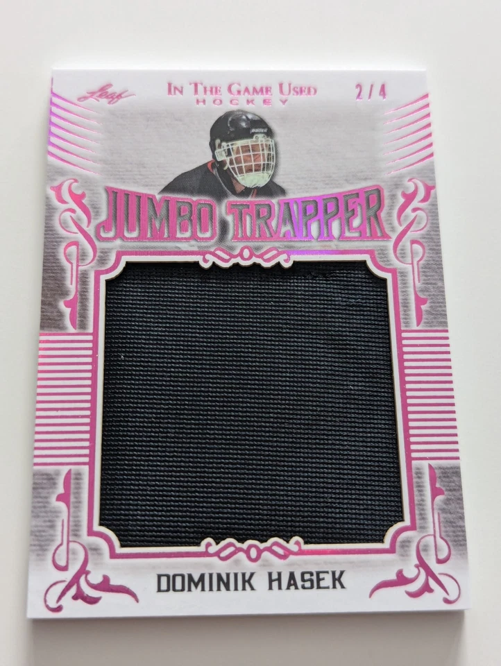 🥅🔥#/4 DOMINIK HASEK JUMBO TRAMPERO RELIQUIA 2020-21 HOJA EN EL JUEGO USADO ITG 🥅🏒 Foto 2 de 4