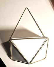 Project 62 white gold wall planter removable bowl geometric 10" x 7" x 3.5" NEW