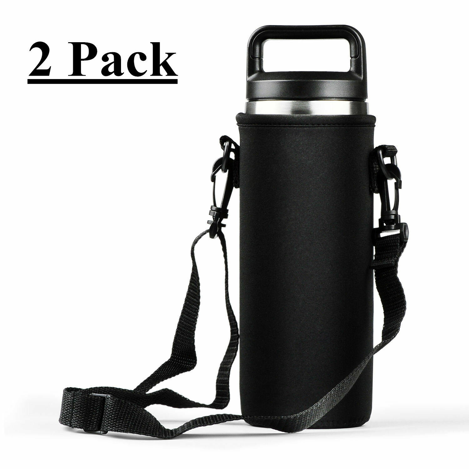 2PCS Sleeve Carry Bag for 36oz 64oz Yeti Ramblers Bottle Cup Black with