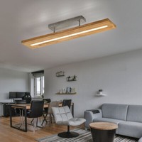 Deckenlampe Deckenleuchte Holzoptik Esszimmerlampe Switch Dimmer Led L 100 Cm