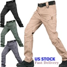 Tactical Mens Cargo pants Waterproof Work Hiking Combat Outdoor Trousers Pants