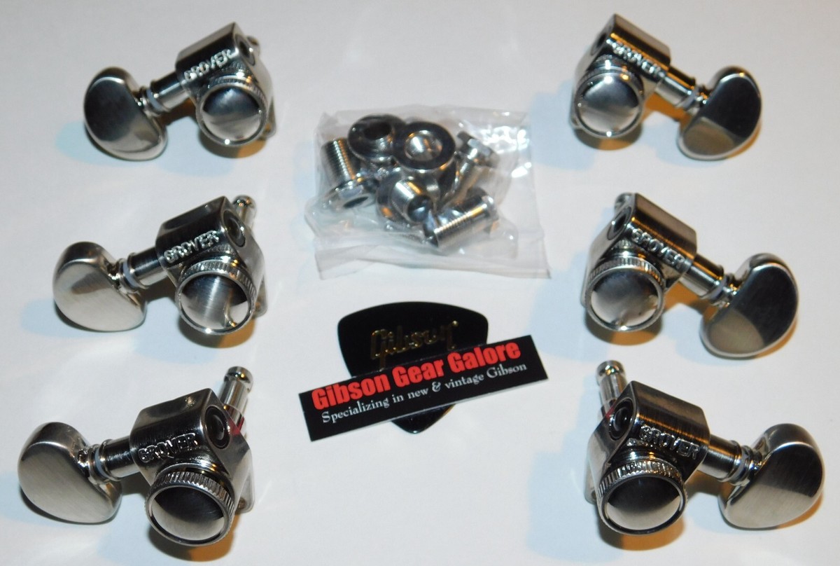 whiteroseGROVER ペグ Nickel Gibson USA Epiphone Les Paul Tuner Grover Set Nickel Peg Locking Guitar