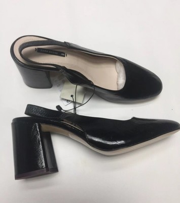 zara black block heels