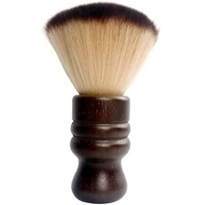 Large Barber Neck Duster Brush Soft Nylon Bristles Wood Handle Hair Cleaning