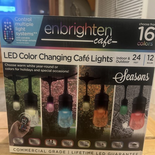 enbrighten cafe LED ColorChanging Cafe Lights Indoor & Outdoor 24 ft