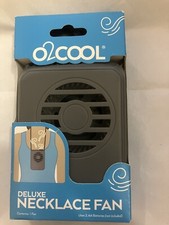 NEW 02Cool Deluxe Personal Necklace Fan - Gray Personal Comfort Beat the Heat 