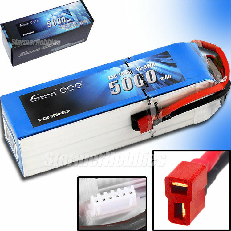 Gens Ace 5S 5000mAh 18.5V 45C 5S1P Lipo Battery with Deans Plug End GA1274