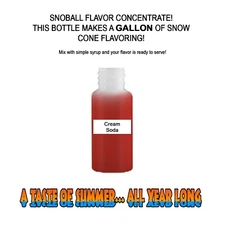 CREAM SODA SYRUP MIX SHAVED ICE / SNOW CONE Flavor GALLON CONCENTRATE #1