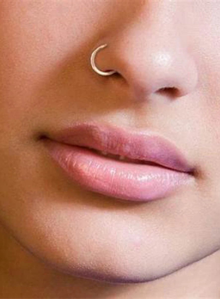 Silver And Gold Nose Ring Hoop 6mm 22 Gauge (set Of 2) Surgical Steel 🔥 |  eBay