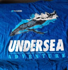 Vintage Tie Dye Undersea Adventure Whale Print Blue T-Shirt Size XL Made in USA