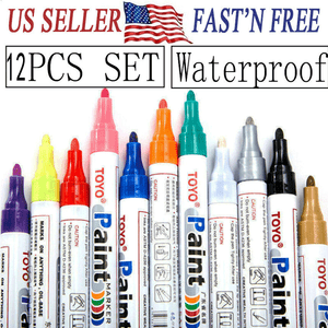 12Pcs-Waterproof-Permanent-Paint-Marker-Pen-For-Car-Tyre-Tire-Tread-Rubber-Metal