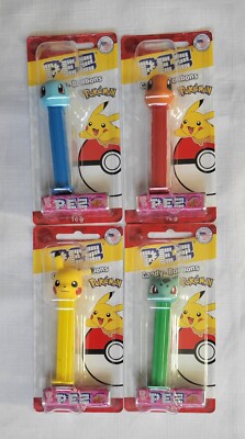 NEW POKEMON Pez Dispenser Pikachu, Bulbasaur, Squirtle and Charmander Set of 4