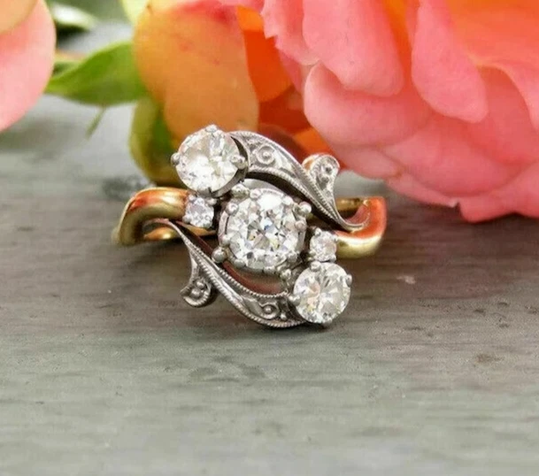 Old european cut moissanite ring clearance