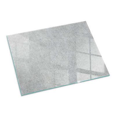 Funkenschutz Glasplatte Kaminofen Sicherheitsglas Rohe Betonstruktur 80 x 60 cm
