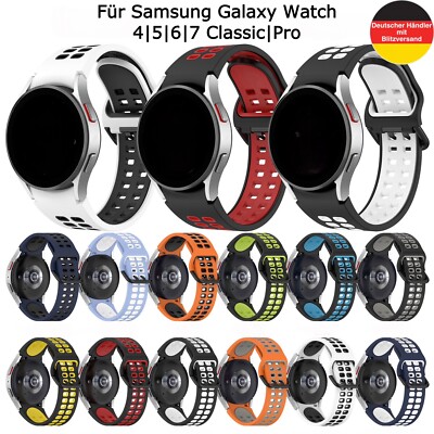 Uhrenarmband Silikon Samsung Galaxy Watch 4 5 6 7 Classic Pro 40 bis 47 mm Uhr