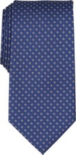 MICHAEL KORS Indigo Blue Erwin Mini Geometric Silk Blend Neck Tie NEW