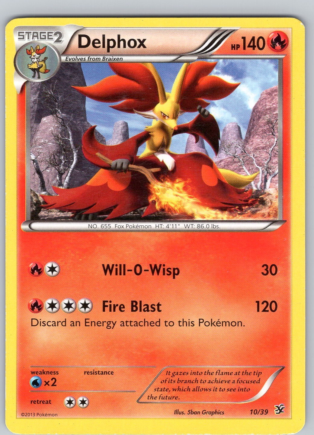 Pokemon TCG Delphox XY Kalos Starter Set 10/39 Regular Common Card Played LP