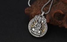 K07 buddhistischer Anhänger Bodhisattva Avalokitesvara und Mantra Silber 925