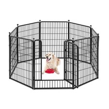 40 Inch Heavy Duty Dog Playpen Exercise Pen Pet Fence Cage with Door 8 Panels