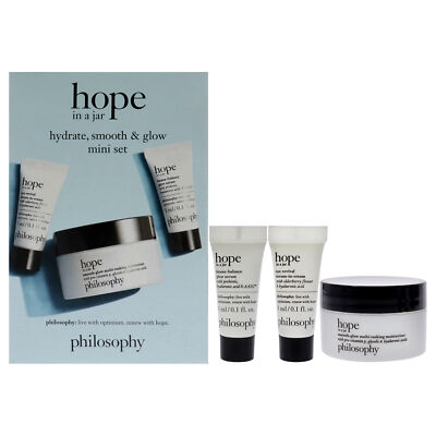 Philosophy Hope In A Jar Hydrate Smooth & Glow Mini Set for Unisex-3 Pc Kit Set