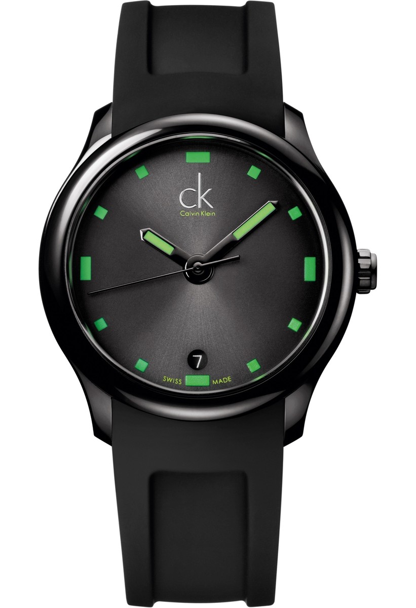 Mens Wristwatch Calvin Klein CK VISIBLE K2V214DX Silicone Black 