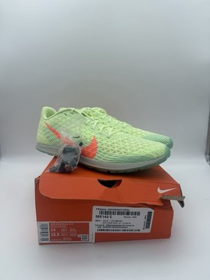 New Nike Zoom Rival XC 5 Low Barely Volt Hyper Orange Spikes SZ 14 Damaged Box!