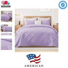 Quilts Queen Size - Lilac Quilt Set Bedspread with 2 Pillow Shams, Modern Bed...
