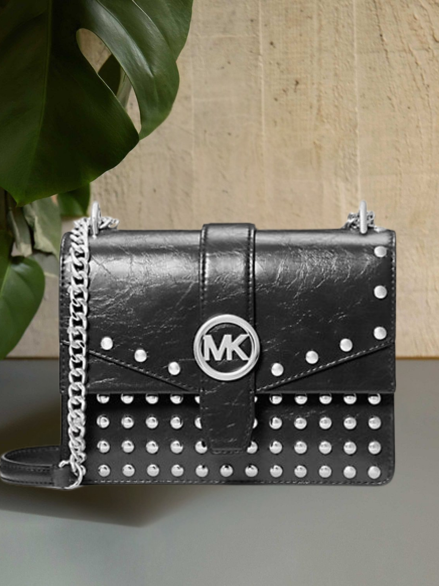 Michael Kors Greenwich Women Small Black Crossbody Shoulder Bag