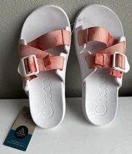 Chaco Chillos Slide Sandel Siip On Womens 7 Orange Tie Dye & White Persimmon