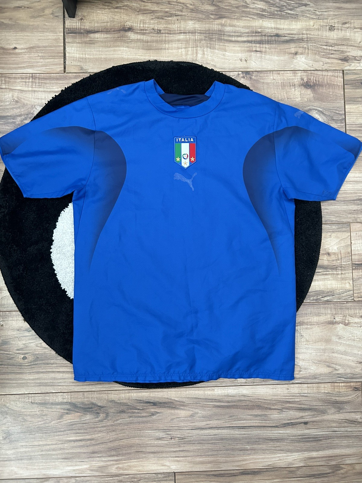 Vintage Puma Jersey Mens Size M Italy 2006/07 Blue Football Shirt Soccer Adult
