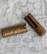 Kissproof Midget Miniature Lipstick Case Brass 1920/1930s