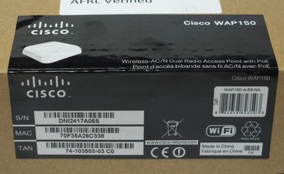 CISCO MODEL WAP150 Wireless AC/N Dual Radio Access Point with PoE