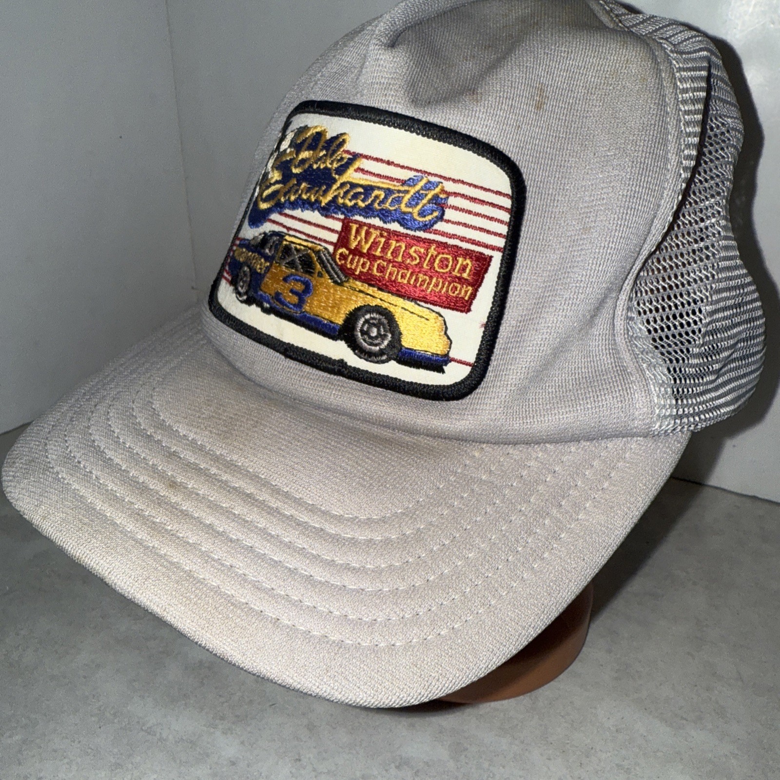 Vtg Dale Earnhardt Blue Wrangler Trucker Hat SnapBack Mesh Patch Winston Foam thumbnail 3