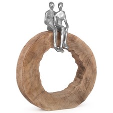 Skulptur Holz Be Together Zusammen Sein Gemeinsam Dekoration Deko Silber Figur