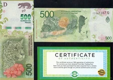 Argentina 500 Pesos Yaguarete 2016 UNC banknote Fauna Series KM-365 Sufix Q