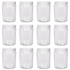 12x 380ml Glass Jam Jars Twist Top Chutney Preserve Honey Pickle Storage