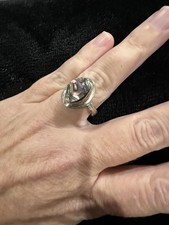 Sterling Silver/925 And Mother Of Pearl Ring Size 10