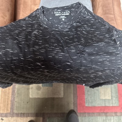 Zoo York Men's Size   M  T-Shirt Black Grey Stripe Crewneck Long Sleeve Tee Logo