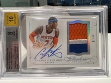 2014-15 Flawless Carmelo Anthony Patch Auto /25 BGS 8 Auto 10