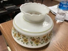 Vintage Lamp Shade White Milk Glass Hurricane Sunflower Abigail Adams 7" Fitter