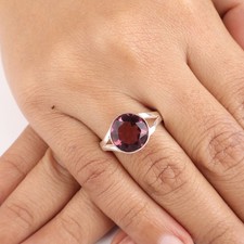 Rhodolite Gemstone 925 Sterling Silver Women Jewelry Handmade Ring Gift For Wife