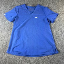 FIGS Technical Collection Womens V-Neck Scrub Top Royal Blue Size M One Pocket