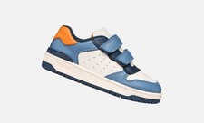 Image of Geox Washiba Junior Sneakers With Strap In White/Light Avio - Size UK 3 - New